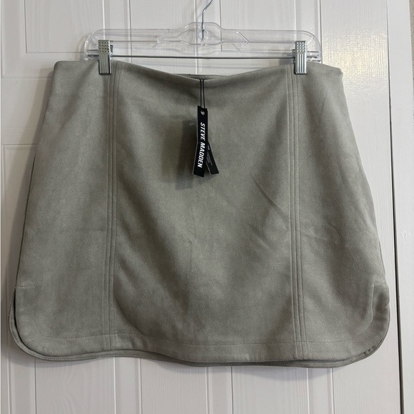 Steve Madden Dresses & Skirts - Steve Madden Light Gray Suede-Look Mini Skirt